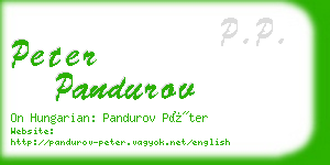 peter pandurov business card